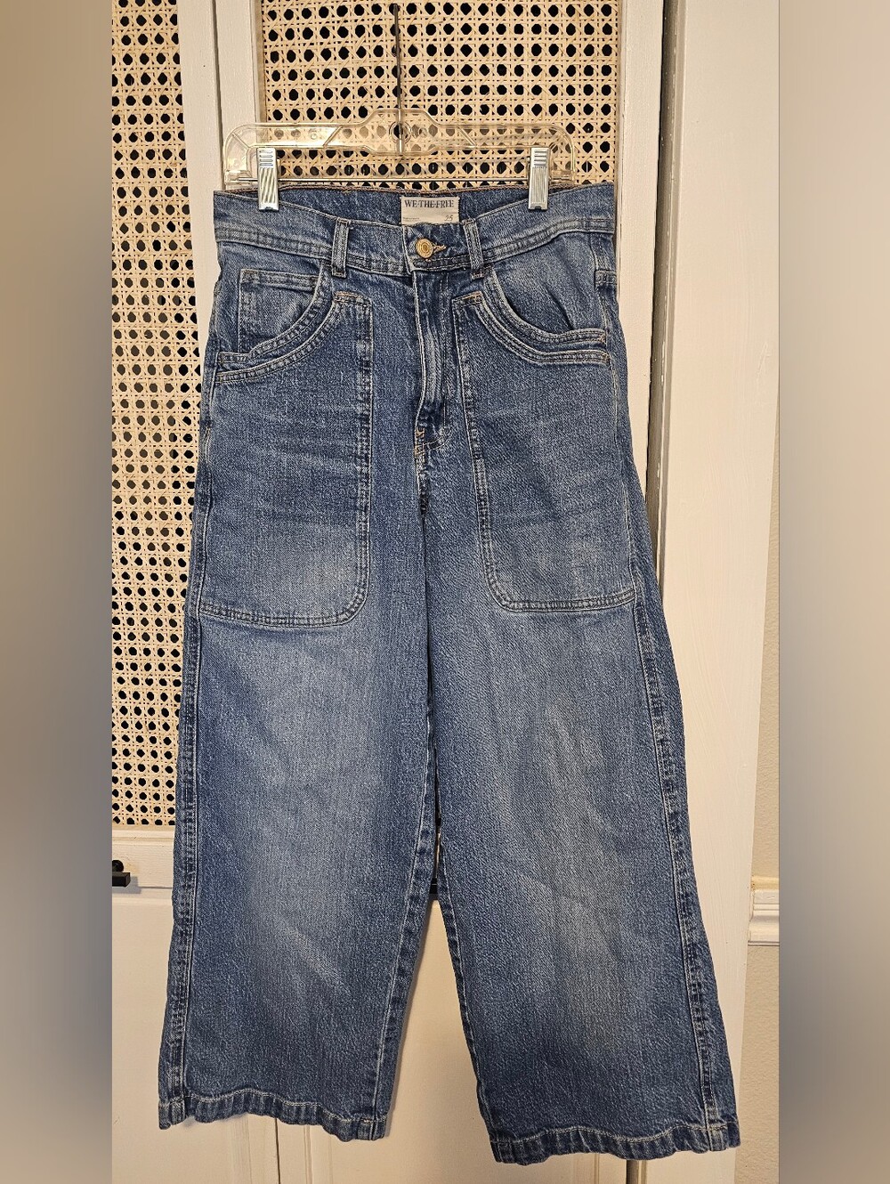 Wide-Leg High-Rise Blue Denim Jeans